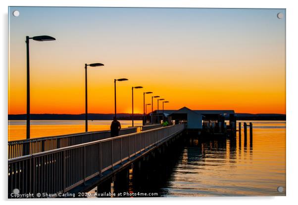 Sunrise Over Victoria Point Jetty Acrylic by Shaun Carling