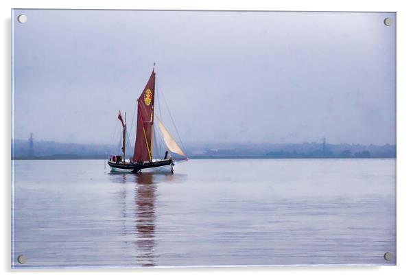 Thames Sailing Barge Acrylic by Eileen Wilkinson ARPS EFIAP