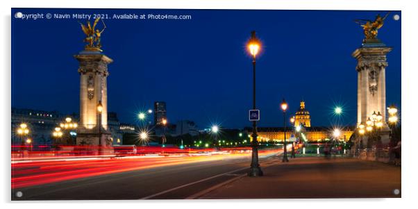 Pont Alexandre III Paris at Night Acrylic by Navin Mistry