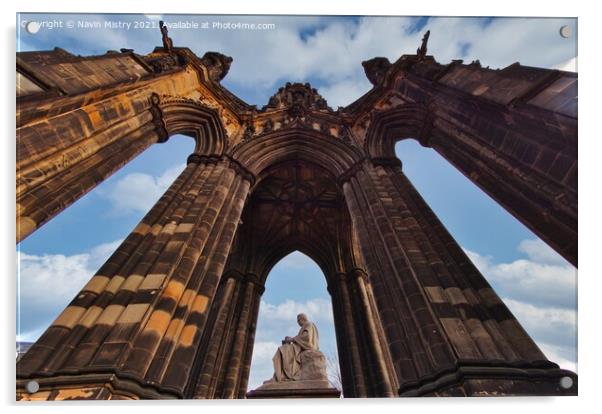 The Scott Monument, Princes Street Gardens, Edinburgh Acrylic by Navin Mistry