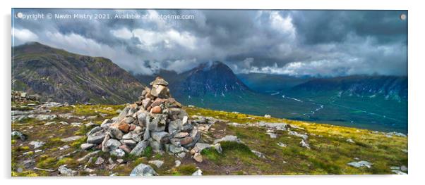 Glen Coe Scotland Panorama Acrylic by Navin Mistry