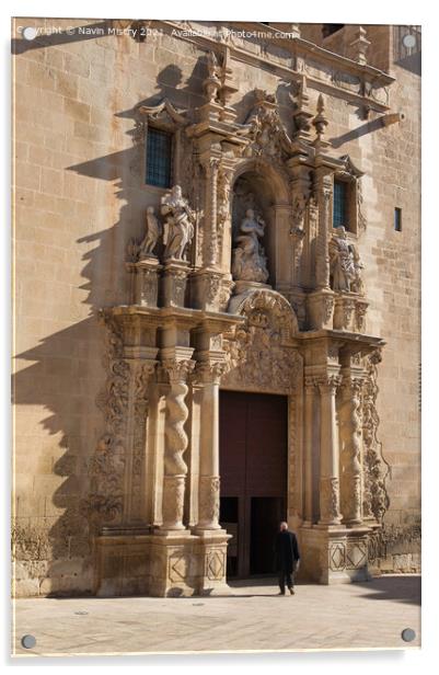 Basilica of Santa Maria, Alicante Acrylic by Navin Mistry