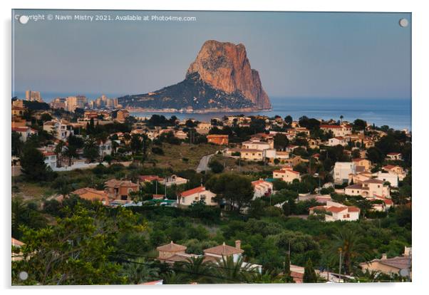 A view over Calpe, Costa Blanca, Spain  Acrylic by Navin Mistry