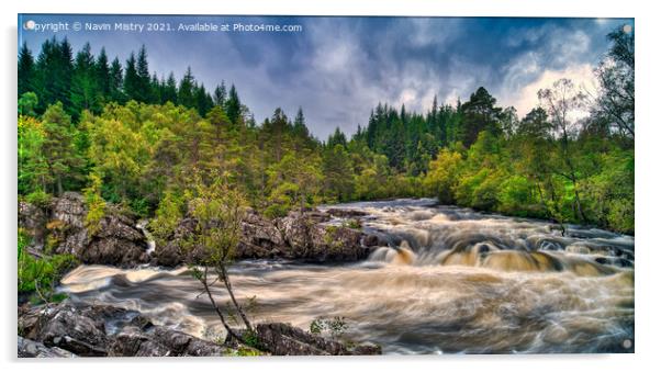 Rapids of the River Tummel, Perthshire Acrylic by Navin Mistry