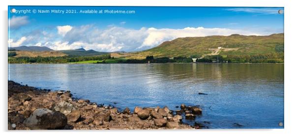 Loch Rannoch Panorama Acrylic by Navin Mistry