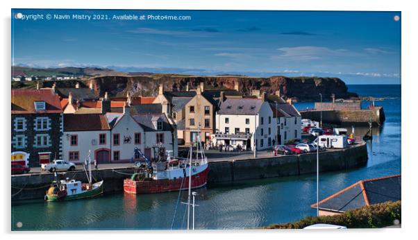 A view of Eyemouth Harbour,Berwickshire, Scotland Acrylic by Navin Mistry