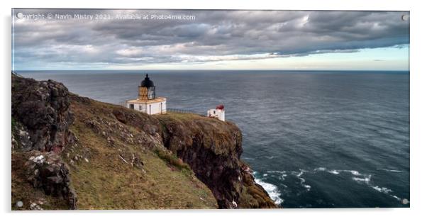 St Abb's Head Light House at Dusk Acrylic by Navin Mistry