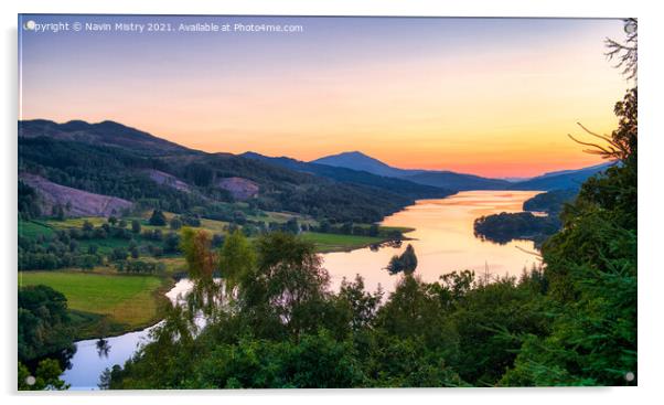 The Queen's View, Loch Tummel, near Pitlochry Acrylic by Navin Mistry