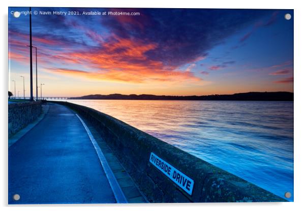 A view of Riverside Drive Dundee, Scotland Acrylic by Navin Mistry