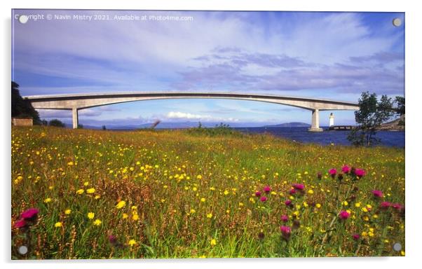 The Skye Bridge from Kyleakin  Acrylic by Navin Mistry