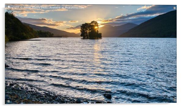 Loch Tay Sunset  Acrylic by Navin Mistry