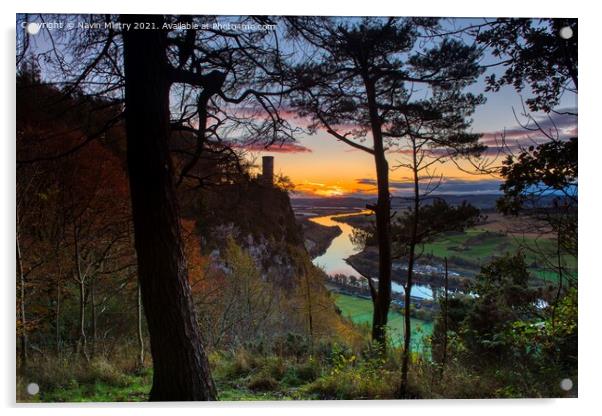 Sunrise from Kinnoull Hill, Perth, Scotland Acrylic by Navin Mistry