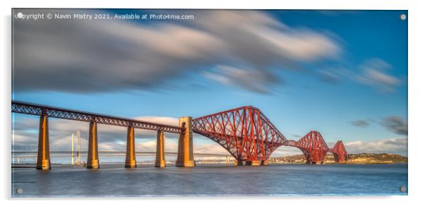 A panoramic view of the Forth Bridge   Acrylic by Navin Mistry