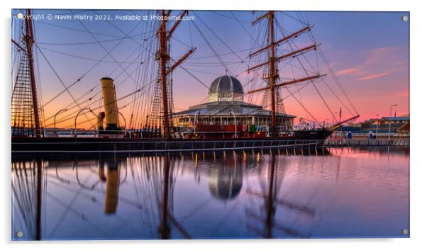 The RRS Discovery, Dundee  Acrylic by Navin Mistry