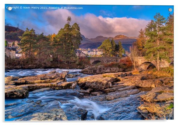  The Falls Of Dochart Killin, Scotland Acrylic by Navin Mistry