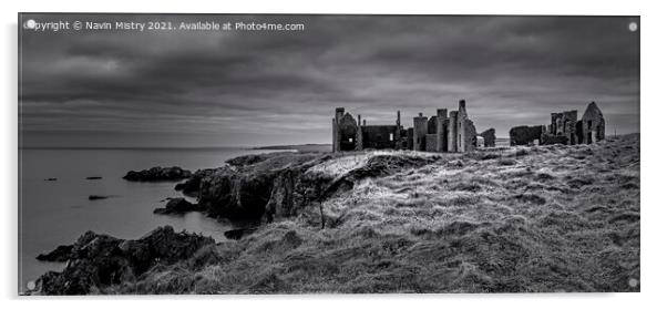 Slains Castle, Cruden Bay, Aberdeenshire Acrylic by Navin Mistry