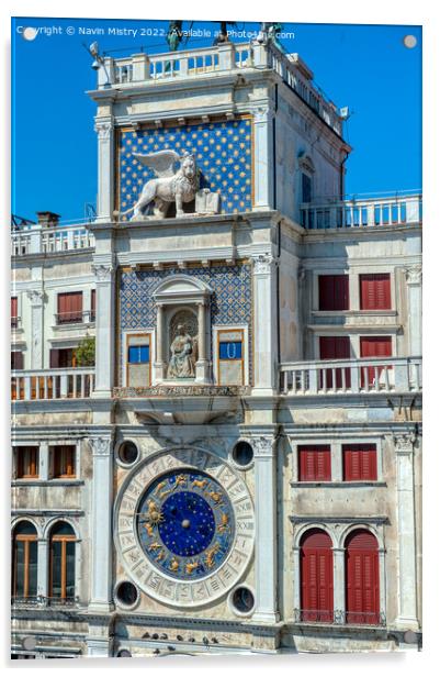 St Mark's Clocktower Venice Acrylic by Navin Mistry