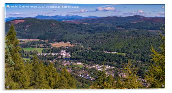 A view from Birnam Hill, Perthshire Acrylic by Navin Mistry