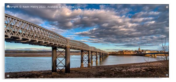 A panoramic view of Montrose South Esk Viaduct Acrylic by Navin Mistry