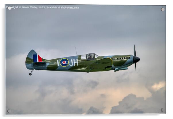 A replica Spitfire flown at Perth Airport Open Day Acrylic by Navin Mistry