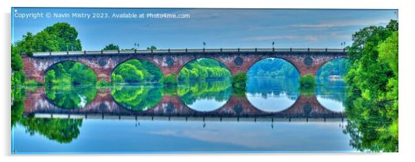 Perth Bridge Reflections Acrylic by Navin Mistry