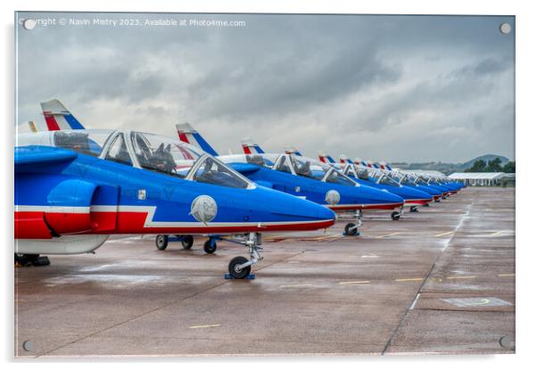 Patrouille de France Alpha Jet RAF Leuchars Acrylic by Navin Mistry