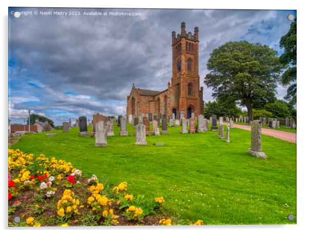 Kilconquhar Parish church Fife Scotland Acrylic by Navin Mistry