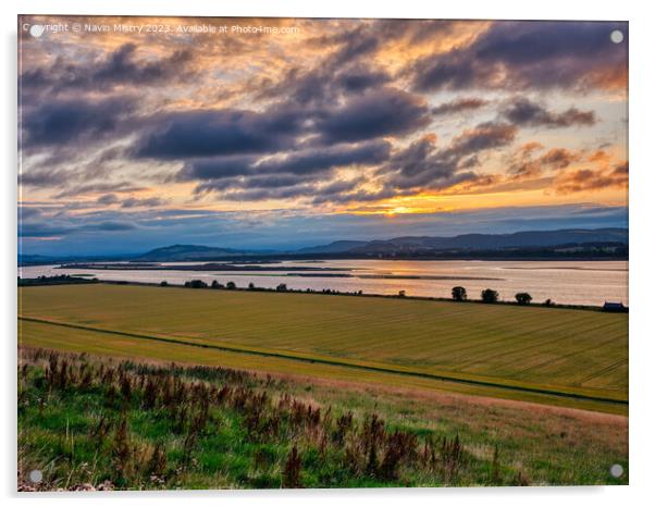 Evening light on the Tay at Newburgh, Fife Acrylic by Navin Mistry