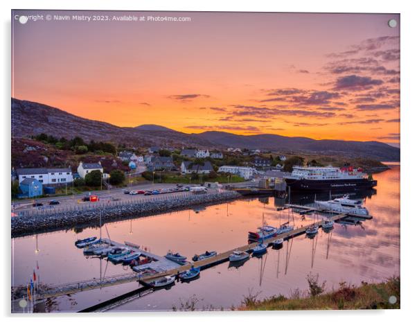 Sunrise over Tarbert, Isle of Harris  Acrylic by Navin Mistry