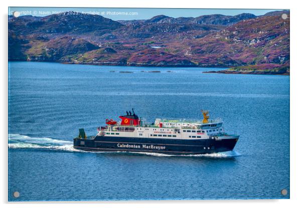 The Ferry Caledonian MacBrayne Hebrides Acrylic by Navin Mistry