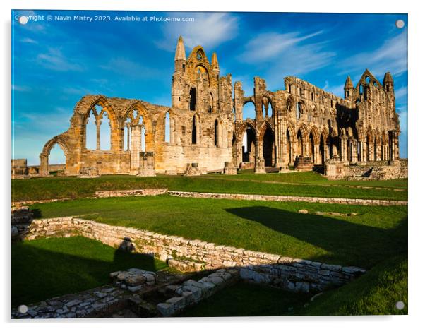 Whitby Abbey Acrylic by Navin Mistry