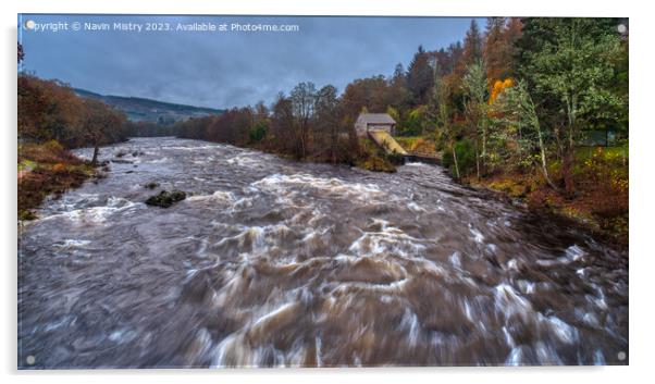 Rapids of River Tay at Grandtully Acrylic by Navin Mistry