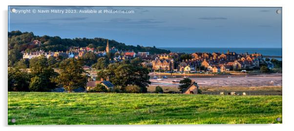 Evening Light on Alnmouth Panorama Acrylic by Navin Mistry