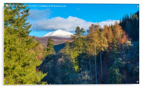 Snow covered Càrn Liath Acrylic by Navin Mistry