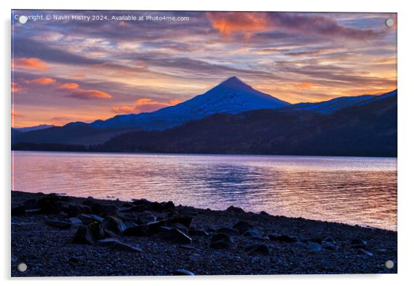 Schiehallion and Loch Rannoch Sunrise Acrylic by Navin Mistry