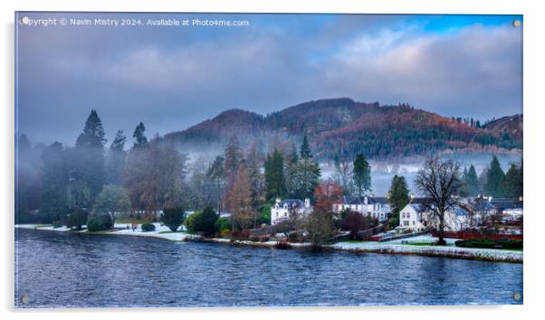 River Tay and Dunkeld in Winter  Acrylic by Navin Mistry