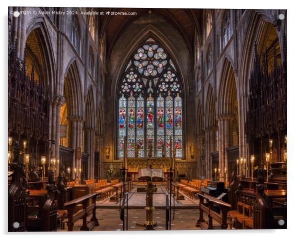 Interior of Ripon Cathedral   Acrylic by Navin Mistry