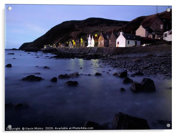 Crovie, Aberdeenshire, Scotland Acrylic by Navin Mistry