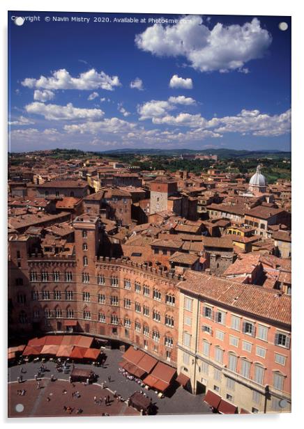 A view of the Piazza Del Campo, Siena, Italy Acrylic by Navin Mistry