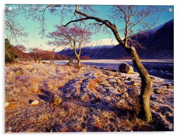 A winter scene of Glen Etive, Highlands, Scotland Acrylic by Navin Mistry