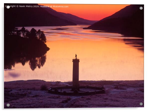 Sunset at Glenfinnan, Loch Shiel Scotland Acrylic by Navin Mistry