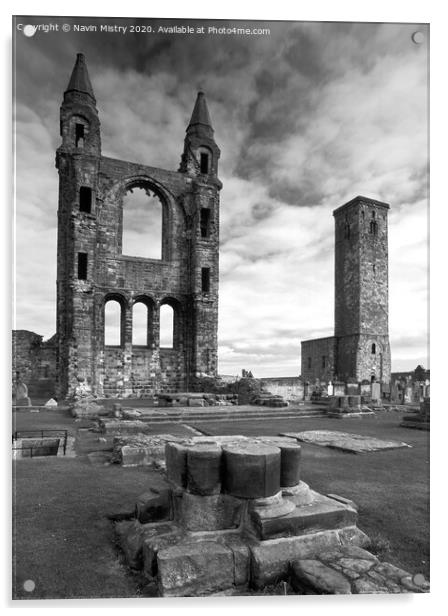 St. Andrews Cathedral, Fife, Scotland Acrylic by Navin Mistry