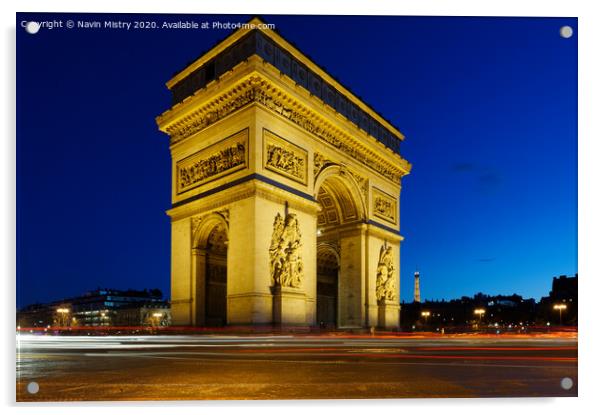 Arc de Triomphe, Paris, France Acrylic by Navin Mistry