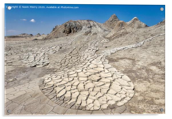 Mud Volcanoes at the Gobustan National Park, Baku, Azerbaijan Acrylic by Navin Mistry