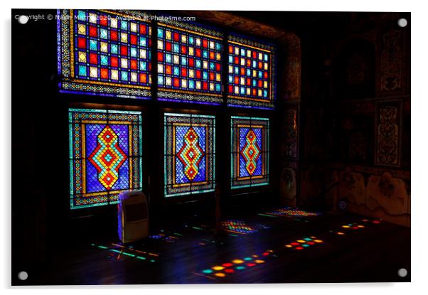 Stained Glass Windows of the Sheki Khan's Palace, Azerbaijan Acrylic by Navin Mistry