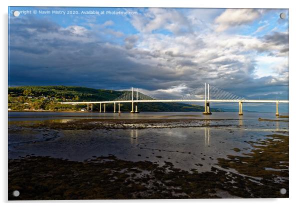The Kessock Bridge, Inverness, Highland, Scotland Acrylic by Navin Mistry