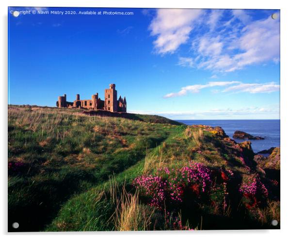 Slains Castle or New Slains Castle, Aberdeenshire Acrylic by Navin Mistry