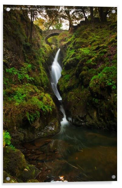 Aira Force Waterfall Lake District National Park, England Acrylic by Navin Mistry