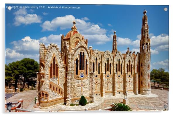 The Sanctuary of Santa María Magdalena, Novelda, A Acrylic by Navin Mistry