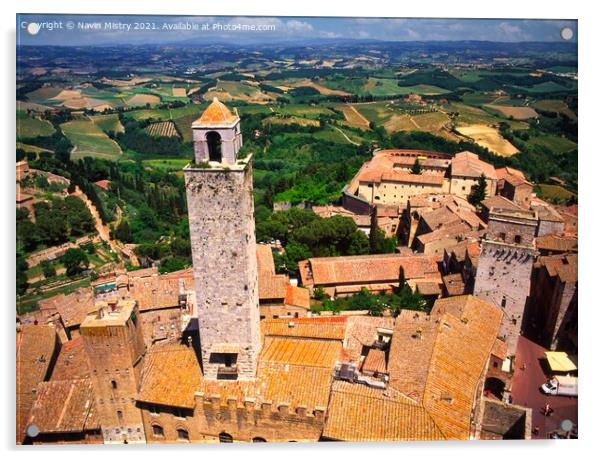 San Gimignano, Italy Acrylic by Navin Mistry